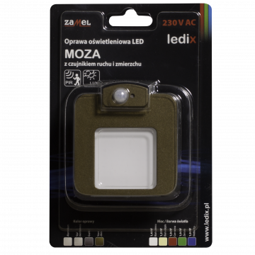 MOZA LED lamp flush mounted 230V AC motion sensor gold warm white TYPE: 01-222-42