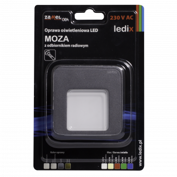 MOZA LED lamp flush mounted 230V AC RF receiver graphite cold white TYPE: 01-224-31