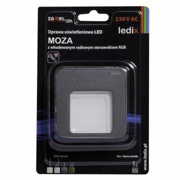 MOZA LED lamp flush mounted 230V AC RGB controller graphite TYPE: 01-225-36