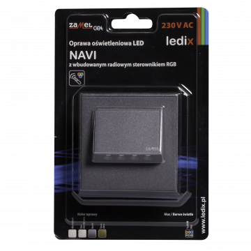 NAVI LED lamp flush mounted 230V AC graphite RGB controller TYPE: 11-225-36