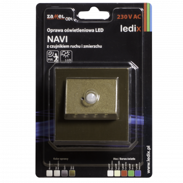 NAVI LED lamp flush mounted 230V AC motion sensor gold warm white TYPE: 11-222-42