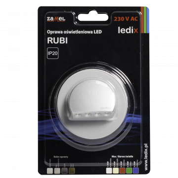 RUBI LED lamp flush mounted 230V AC aluminium cold white TYPE: 09-221-11