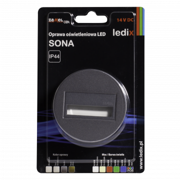 SONA LED lamp surface mounted 14V DC graphite cold white round frame TYPE: 13-211-31