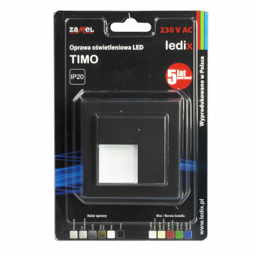 TIMO LED fixture FM 230V AC black warm white type: 07-221-62