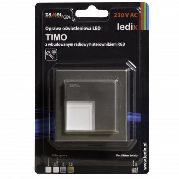 TIMO LED lamp flush mounted 230V AC steel RGB controller TYPE: 07-225-26