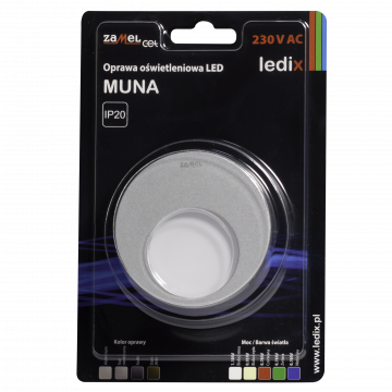Світильник LED MUNA В/К 230V AC ALU білий тепла TYP: 02-221-12