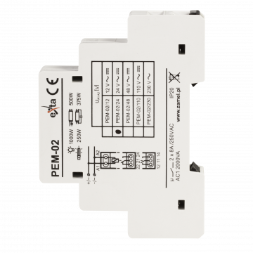 ELEKTROMAGNETISCHES RELAIS 24V AC/DC 2x8A TYP: PEM-02/024