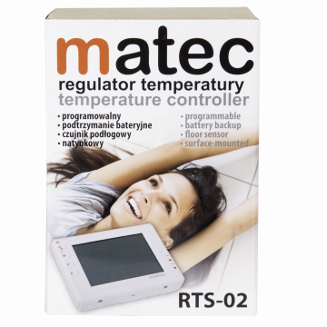 Programmierbarer Temperaturregler Aufputz Sensor 2,5m logo Matec TYP: RTS-02