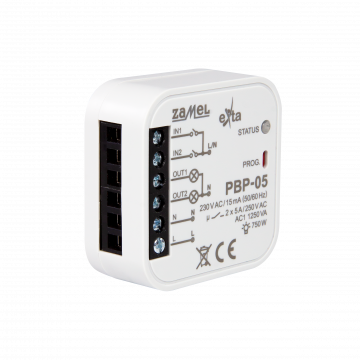 BISTABLE RELAY 2-CHANNEL BOX 230 V AC TYPE: PBP-05