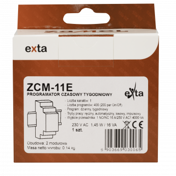 DIGITAL PROGRAMMABLE TIME RELA WEEKLY 230 VAC 16A TYPE: ZCM-11/E
