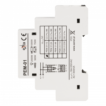ELECTROMAGNETIC RELAY 12V AC/DC 16A TYPE: PEM-01/012