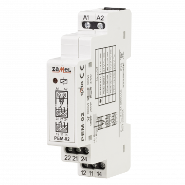 ELECTROMAGNETIC RELAY 12V AC/DC 2x8A TYPE: PEM-02/012