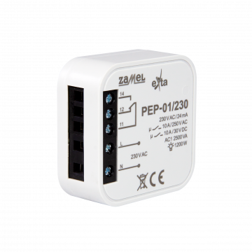Flush mounted electromagnetic relay 10A 230V AC TYP: PEP-01/230