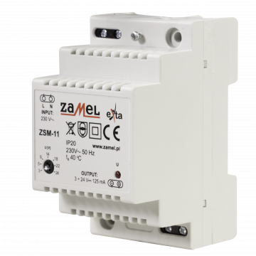 STABILIZED POWER SUPPLIER 3-24V DC 0,125A TYPE: ZSM-11
