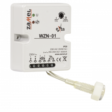 SURFACE MOUNTED TWILIGHT SWITCH with 1m SENSOR 230V/16A/IP21 TYPE: WZN-01/S1