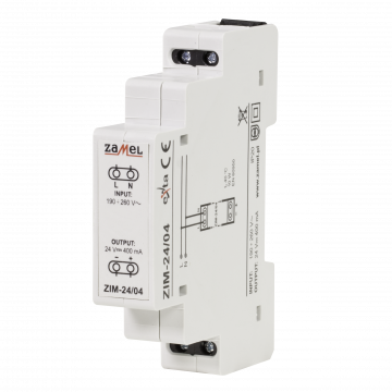 SWITCHED-MODE POWER SUPPLY 24V DC 0,4A TYPE: ZIM-24/04