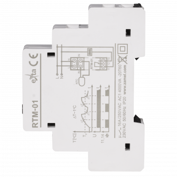 TEMPERATURE REGULATOR 5-40C WITHOUT PROBE 230V TYPE: RTM-01