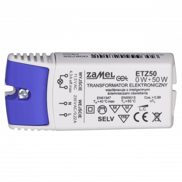 Electronic transformer 230/11,5V 0-50W TYPE: ETZ50