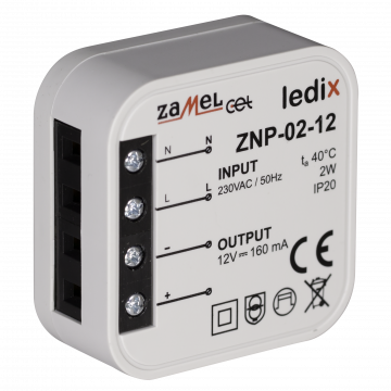 LED power-supply junction box mounting 12V DC TYPE: ZNP-02-12