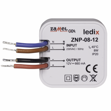 LED power-supply junction box mounting 12V DC TYPE: ZNP-08-12