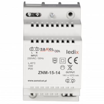 LED power-supply modular 14V DC 15W TYPE: ZNM-15-14