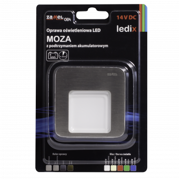 MOZA LED lamp flush mounted 14V DC battery steel cold white TYPE: 01-213-21