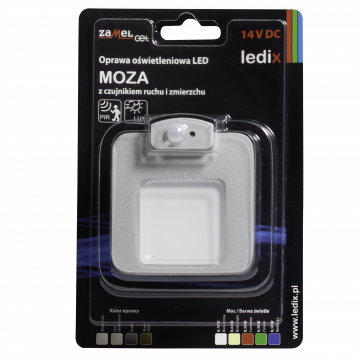 MOZA LED lamp flush mounted 14V DC motion sensor aluminium warm white TYPE: 01-212-12