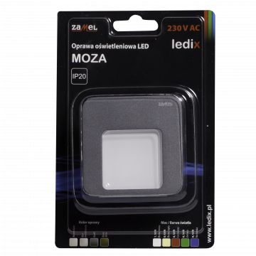 MOZA LED lamp flush mounted 230V AC graphite cold white TYPE: 01-221-31