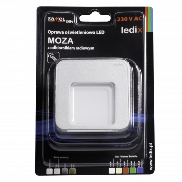 MOZA LED lamp flush mounted 230V AC RF receiver aluminium cold white TYPE: 01-224-11