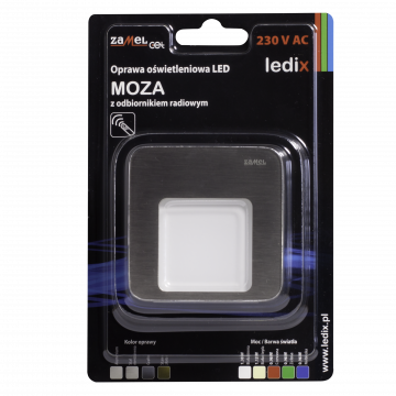 MOZA LED lamp flush mounted 230V AC RF receiver steel cold white TYPE: 01-224-21