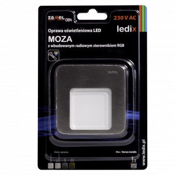 MOZA LED lamp flush mounted 230V AC RGB controller steel TYPE: 01-225-26