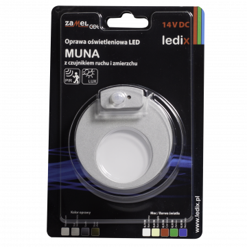 MUNA LED lamp flush mounted 14V DC motion sensor aluminium warm white TYPE: 02-212-12