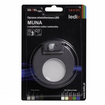 MUNA LED lamp flush mounted 14V DC motion sensor graphite warm white TYPE: 02-212-32