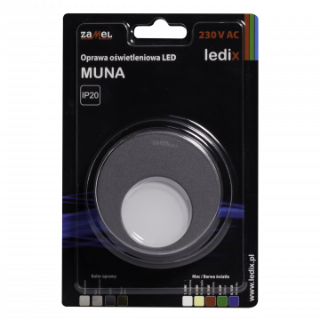 MUNA LED lamp flush mounted 230V AC graphite cold white TYPE: 02-221-31