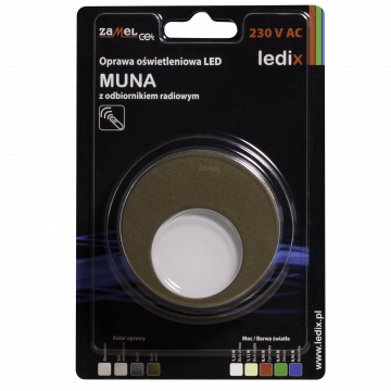 MUNA LED lamp flush mounted 230V AC RF receiver gold cold white TYPE: 02-224-41