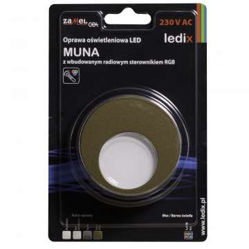 MUNA LED lamp flush mounted 230V AC RGB controller gold TYPE: 02-225-46