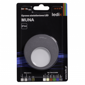 MUNA LED lamp surface mounted 14V DC graphite cold white TYPE: 02-111-31