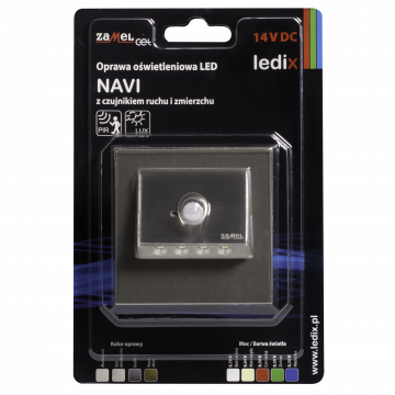 NAVI LED lamp flush mounted 14V DC motion sensor steel warm white TYPE: 11-212-22