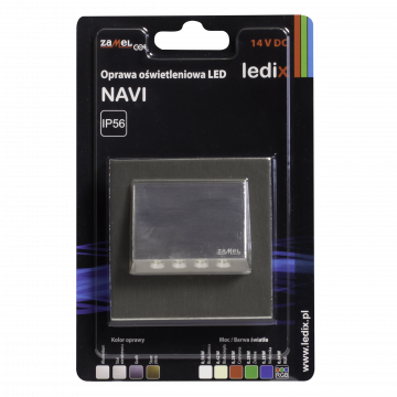 NAVI LED lamp flush mounted 14V DC steel red with frame TYPE: 11-211-23