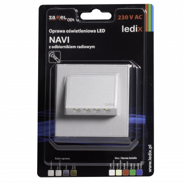 NAVI LED lamp flush mounted 230V AC RF receiver aluminium cold white TYPE: 11-224-11