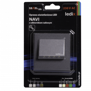 NAVI LED lamp flush mounted 230V AC RF receiver graphite cold white TYPE: 11-224-31