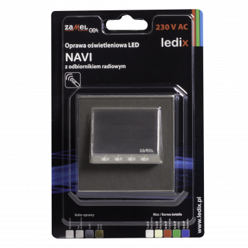 NAVI LED lamp flush mounted 230V AC RF receiver steel cold white TYPE: 11-224-21