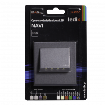 NAVI LED lamp surface mounted 14V DC graphite cold white with frame TYPE: 11-111-31