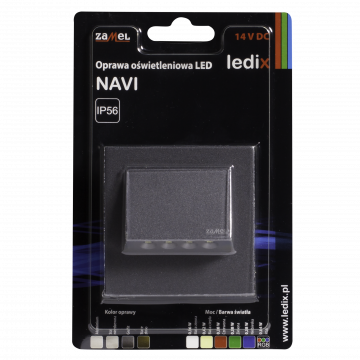 NAVI LED lamp surface mounted 14V DC RGB graphite, with frame TYPE: 11-111-36