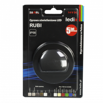 RUBI LED fixture SM with frame 14V DC black cold w hite type: 09-111-61