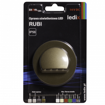RUBI LED lamp flush mounted 14V DC gold RGB with frame TYPE: 09-211-46
