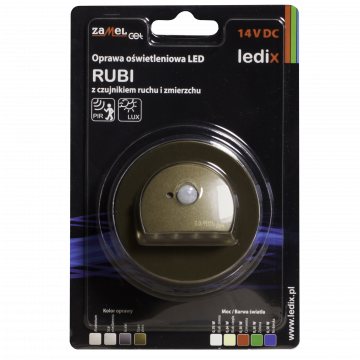 RUBI LED lamp flush mounted 14V DC motion sensor gold warm white TYPE: 09-212-42