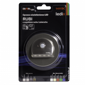 RUBI LED lamp flush mounted 14V DC motion sensor steel cold white TYPE: 09-212-21