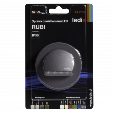 RUBI LED lamp flush mounted 14V DC RGB graphite, with frame TYPE: 09-211-36