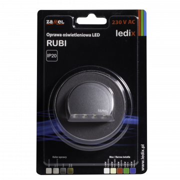 RUBI LED lamp flush mounted 230V AC graphite cold white TYPE: 09-221-31